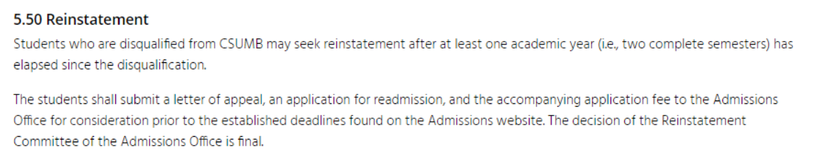 加州州立大学蒙特利湾分校开除