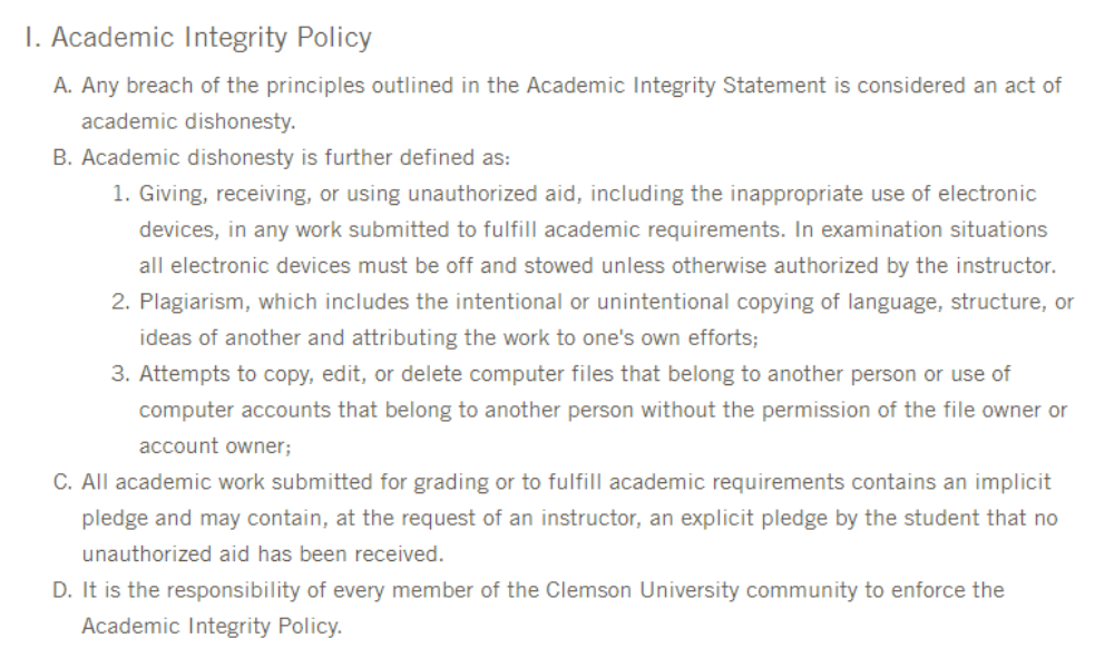 克莱姆森大学申诉