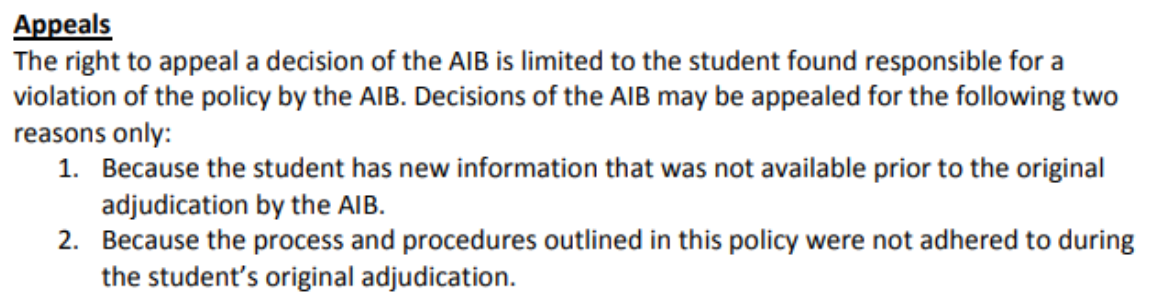 贡萨加大学申诉