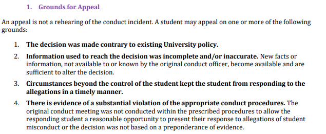 圣托马斯大学申诉