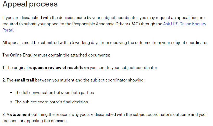 悉尼科技大学申诉